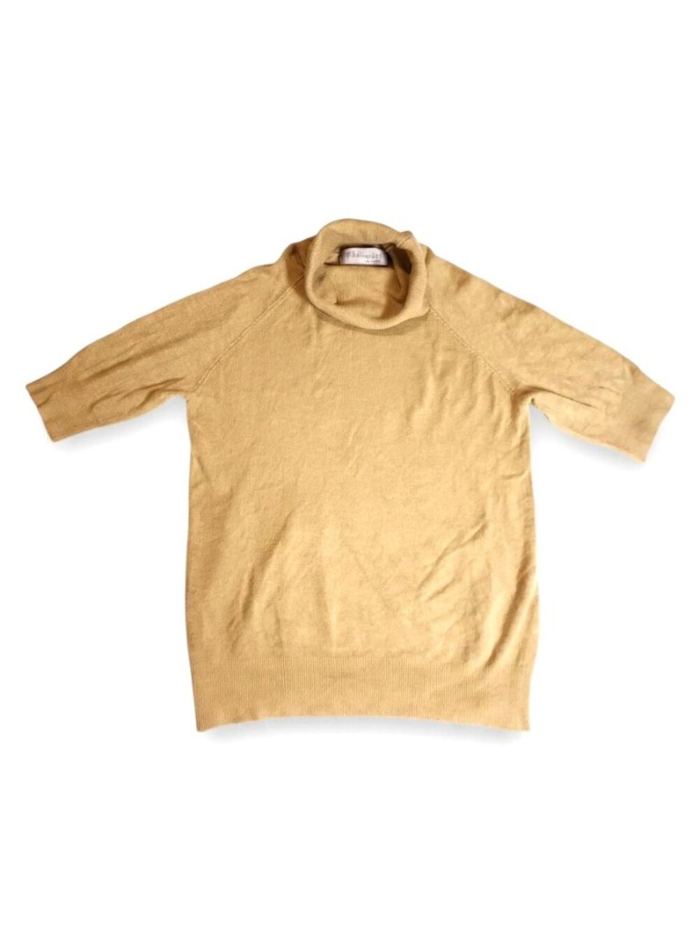 Philosophy Ribbed Mock Neck Sweater Tan Knit 3/4 Sleeve Size XS - Picture 2 of 12